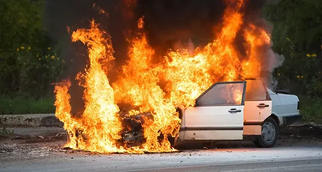 Car on fire