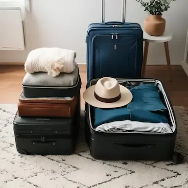 Packed suitcase