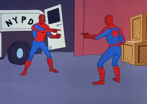 Spidermans pointing